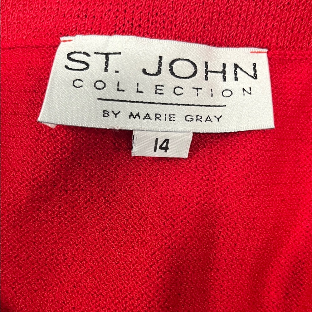 Vintage St. John collection size 14 Red Plaid Women's Skirt fully pleated - Picture 4 of 7